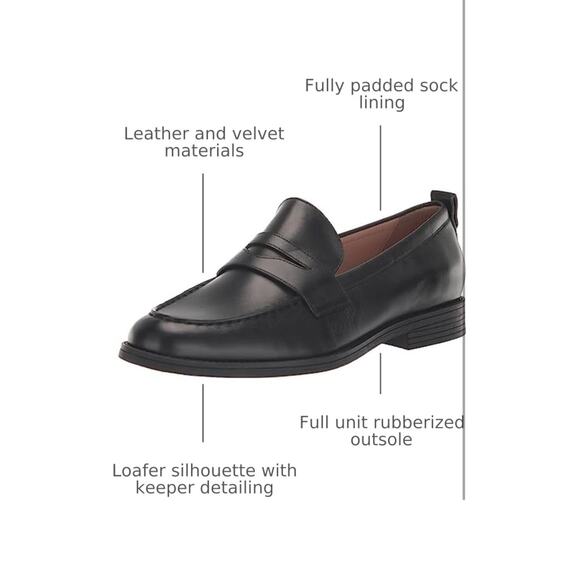 W28188 COLE HAAN WOMEN STASSI PENNY LOAFER BLACK LEATHER SIZE 7 B - Picture 3 of 8